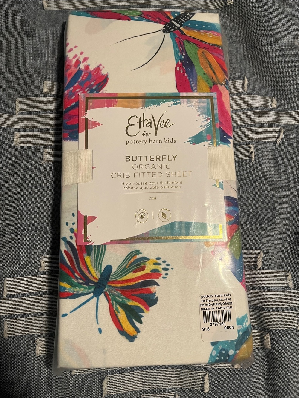 NWT Pottery Barn Kids Butterfly Crib Sheet